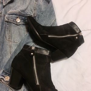 Black heeled booties